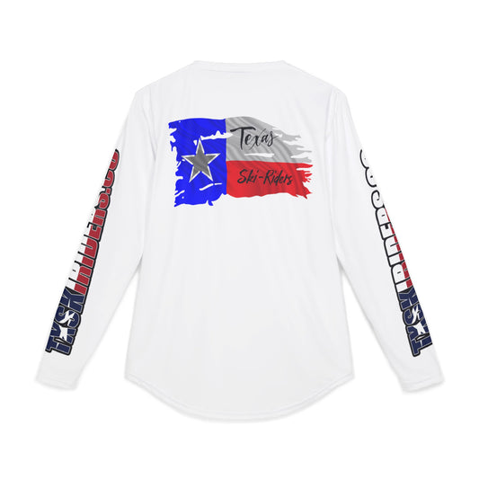 Texas Ski Riders White UPF 50+ Performance Solar Long-Sleeve